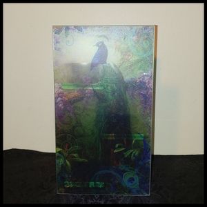 Glass Peacock Candle Holder